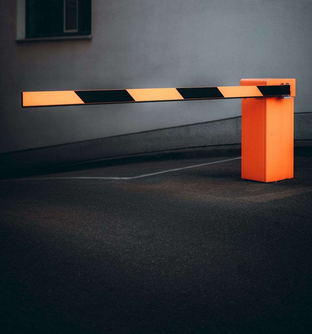 orange and white wooden bench