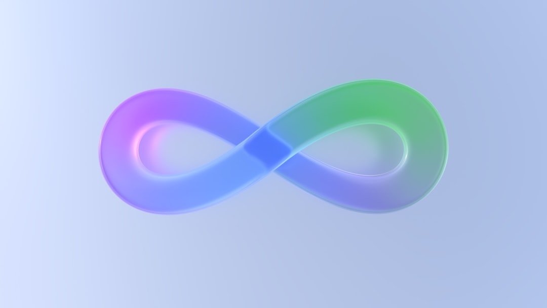 A colorful infinity symbol on a gradient background.