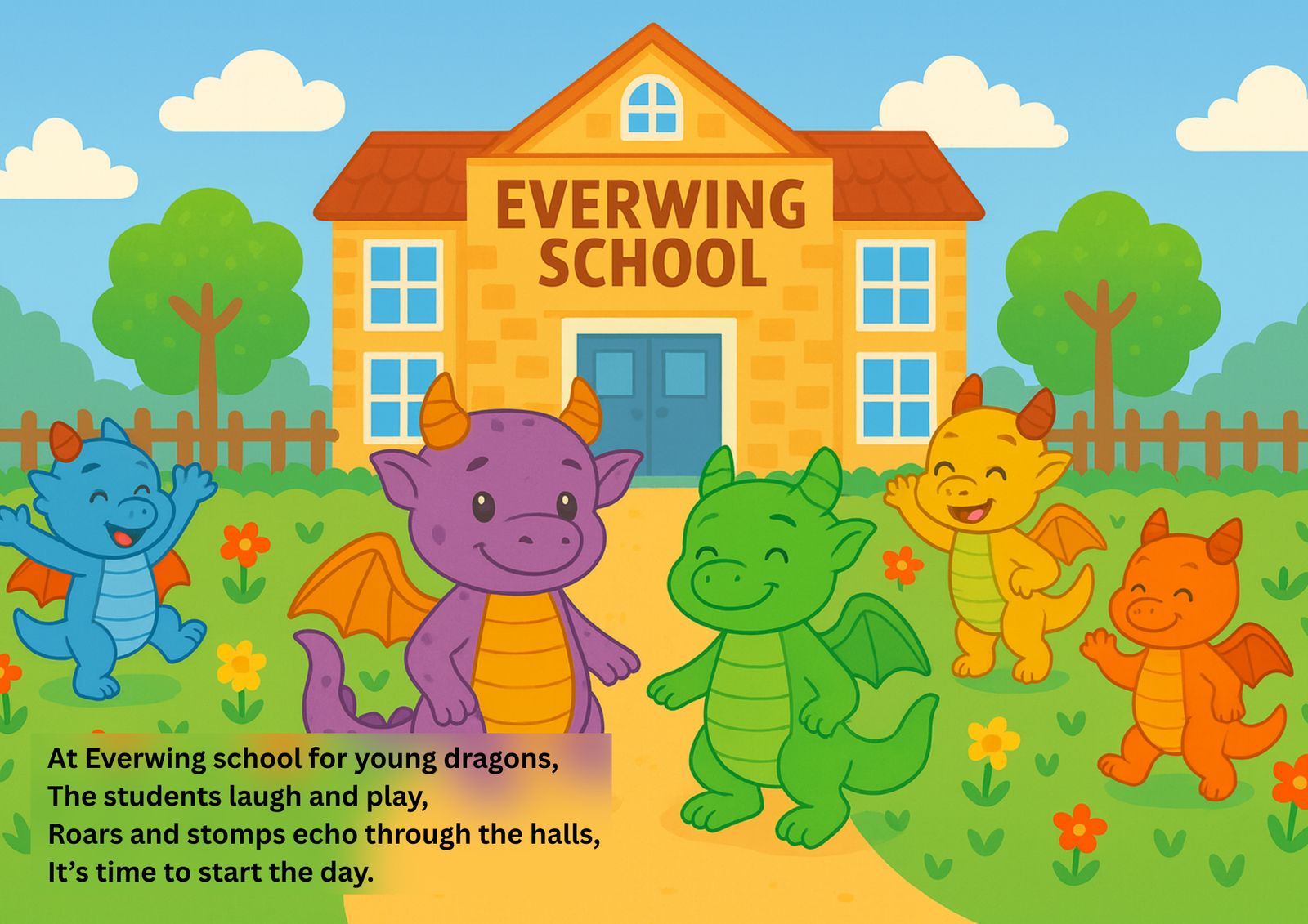 classroom with text